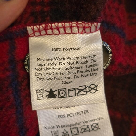 NWOT  -  Men's EDDIE BAUER Plaid Fleece sz TL - Picture 4 of 5